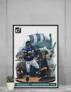 Donruss Adrian Peterson 2022 Downtown 12x17 Poster Minnesota Vikings