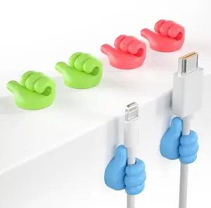 12Pcs Cable Clips, Fun Cord Holders, Silicone Thumb Wall Hooks, Cord Organizer for Desk Wall Car Nightstand, Cord Clips, Wire Holders, Phone USB Charger Cable Management, Key Hanger