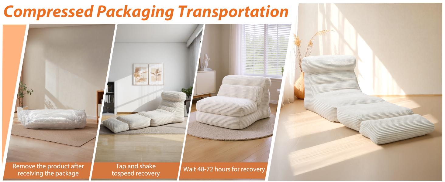 Folding Sofa Bed – Convertible Sleeper Chair with Pillow, Back Support & Foldable Mattress. Portable & Comfy Floor Sofa Lounge, Fold-Out Chair Bed for Living Room, Bedroom, or Small Spaces