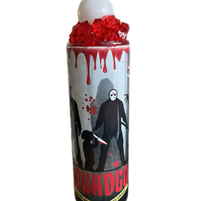 #SQUAD GOALS Horror Drip Tumbler with Topper featuring Jason Chucky Michael Myers Freddy Characters Perfect for Fans