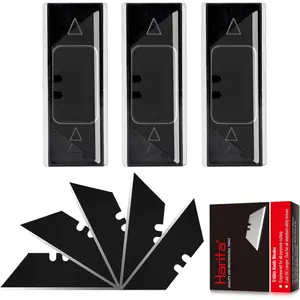 Utility Knife Blades, Box Cutter Blades, Razor Blades with Blackened SK-2 High Carbon Steel, Roof Blades, Rust-Resistent, Extra Durable and Sharp, Standard Size, 10pcs/box easy carrying 30 pcsQuesear