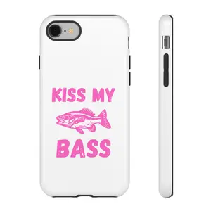 Kiss My Bass phone case | fishing pun design, bass graphic