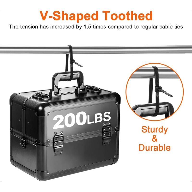 Zip Ties Heavy Duty 12 inch,V-Shaped Toothed Double Sided With 200 LBS Tensile Strength Cable Ties ,Extra Large Wire Ties Adjustable Nylon Tie Wraps for Indoor Outdoor (80 Pack Black)