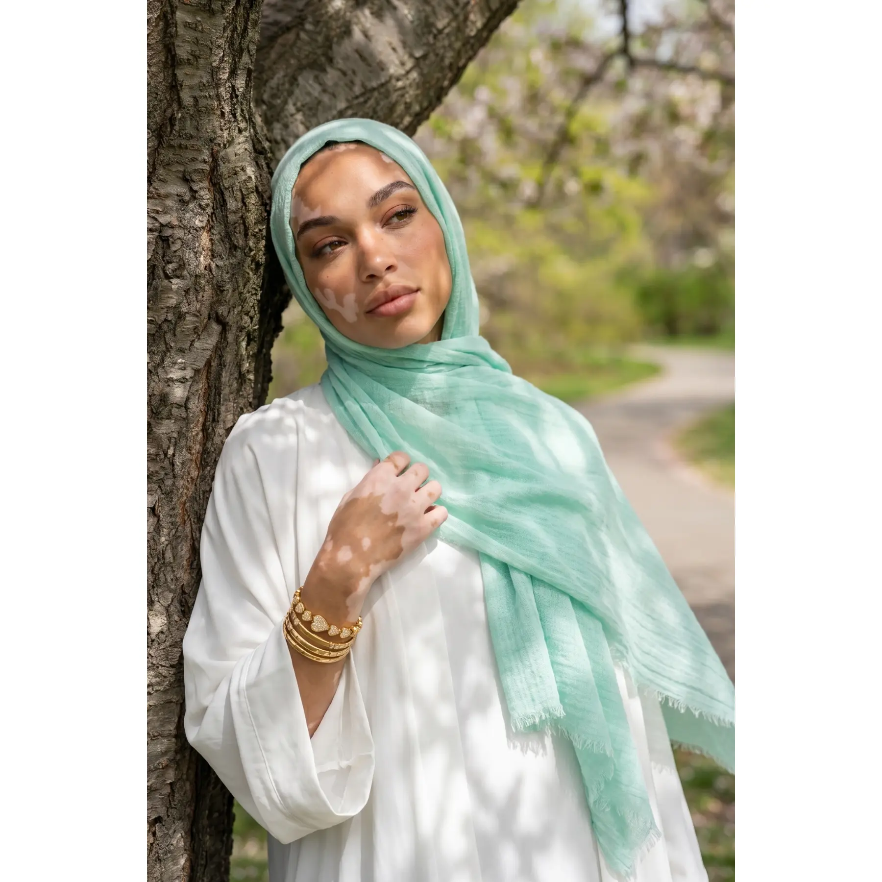 Mint Blue Premium Crinkle Cotton Hijab