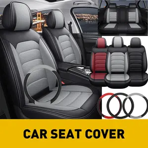 Premium Nappa Leather Car 5 Seat Covers Full Set Protector Front & Rear Seats Cushion Auto Interior Accessories For Honda Accord/Civic/CR-V/Clarity/Insight