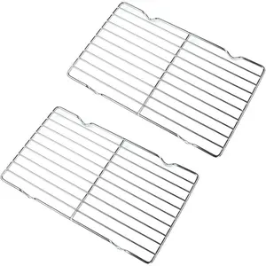 2 Pack CoolingRack, 12.2"x7.9" Heavy Duty Stainless Steel Baking Cookie Cooling Rack Oven Safe Wire Rack for Oven Safe Cooking Grilling (2 Pack)