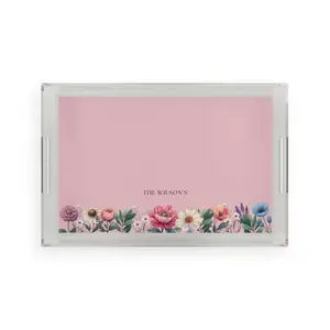 Personalized Floral Acrylic Serving Tray