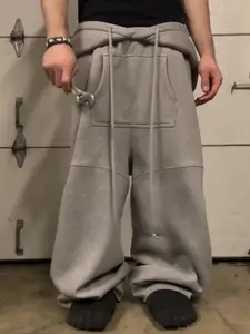 Men's Hip-hop Matching tracksuit set joggers with wide-leg pants, streetwear loungwear