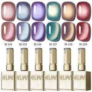 XEIJAYI Photo Frame Bottle Aurora Cat Eye Set — Ultra‑Bright Aurora Cat Eye Nail Gel, 6‑Color Spring Trend Fashion Salon Art Cat Eye Gel, Shiny Glossy Finish with Versatile Colors, Women’s Nail Art Tools for Dazzling Cat Eye Nail Designs