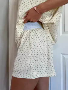 Pale Floral Pajama Shorts