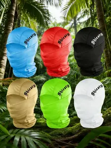 6pcs/2pcs/1pc Unisex Letter Printing Balaclava Mask Neck Gaiter Headwear Breathable Ski Mask for Men Women Outdoor Sports Hiking Fishing Commuting Suitable for Daily Wear