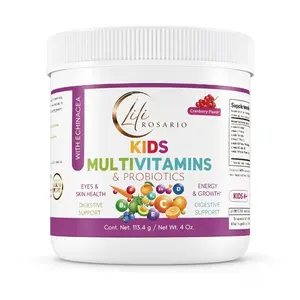LILI ROSARIO KIDS HERBAL MULTIVITAMIN + PROBIOTIC SUPPLEMENT | ECHINACEA & CRANBERRY | 4 OZ