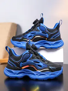 Boys' Anti-Slip Sports Athletic Breathable Shoes, Comfortable Fit Design, Eva Lightweight Sole, Fashion Trendy Daily Wear, Suitable All Seasons