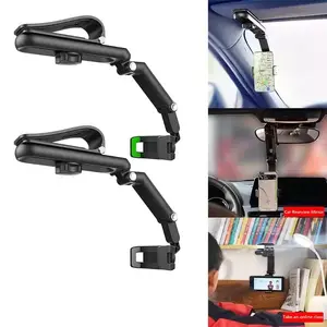 1080° Rotation Car Clip Sun Visor Holder for iPhone 13 and GPS - Enhance Safety and Convenience While Driving