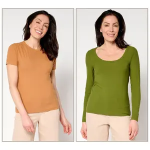 Me by Jennie Garth Tucson 2 Pack Short & Long Sleeve Tees