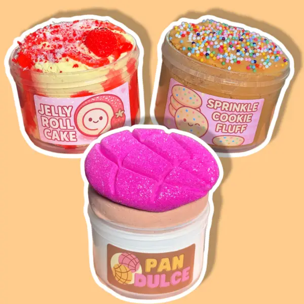 NEW Best Selling Bundles Trio! Best Selling Homemade Slime Bundles! High Quality Slimes! Pan Dulce, Jelly Roll Cake, Sprinkle Cookie Fluff Slimes!
