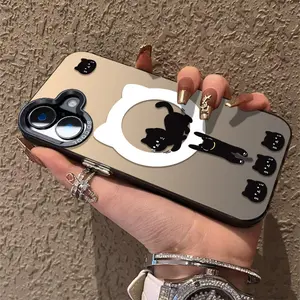 Running Cat Phone Case for use with iphone 17 air 16 pro max 15 plus 14 pro 13/12/11 Magnetic wireless charging  Matte phone cases for iphone X/XS XSMAX  Protective Cover for hard shell design Protective Case aesthetic Hard Case