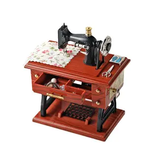 Sewing Machine Music Box Plastic Figurine, Eight-Tune Musical Instrument, Ideal Gift for Sewing Enthusiasts & Decorative Accessories