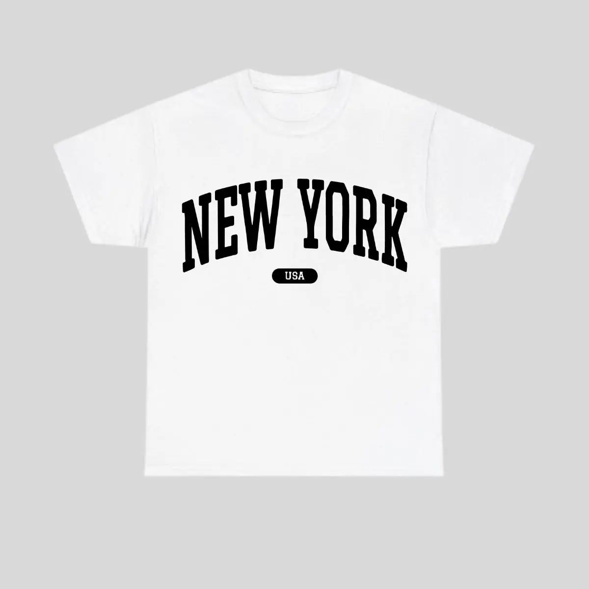 New York T-Shirt 1 Sides USA Collegiate Crewneck Summer Unisex Tshirt Fashion, Cotton Shirt, Womenswear Top