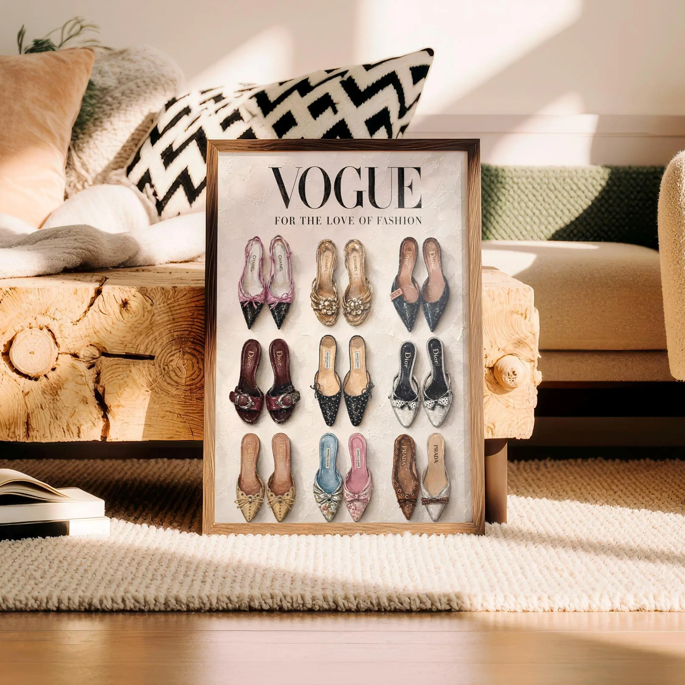 Vogue Fashion Poster No Frame, Designer Shoes Wall Art, Trendy Luxury Print, Minimalist Closet Art, High Fashion