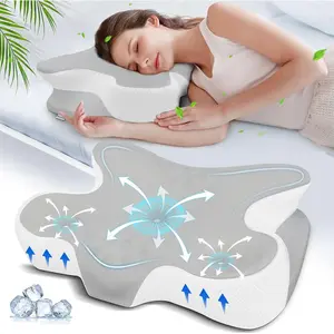 Cervical Neck Pillow, Side Sleeper Pillow for Adults, Neck Pillow for Neck and Shoulder, Orthopedic Pillows for Side Back & Stomach Sleepers with Cooling Pillowcase