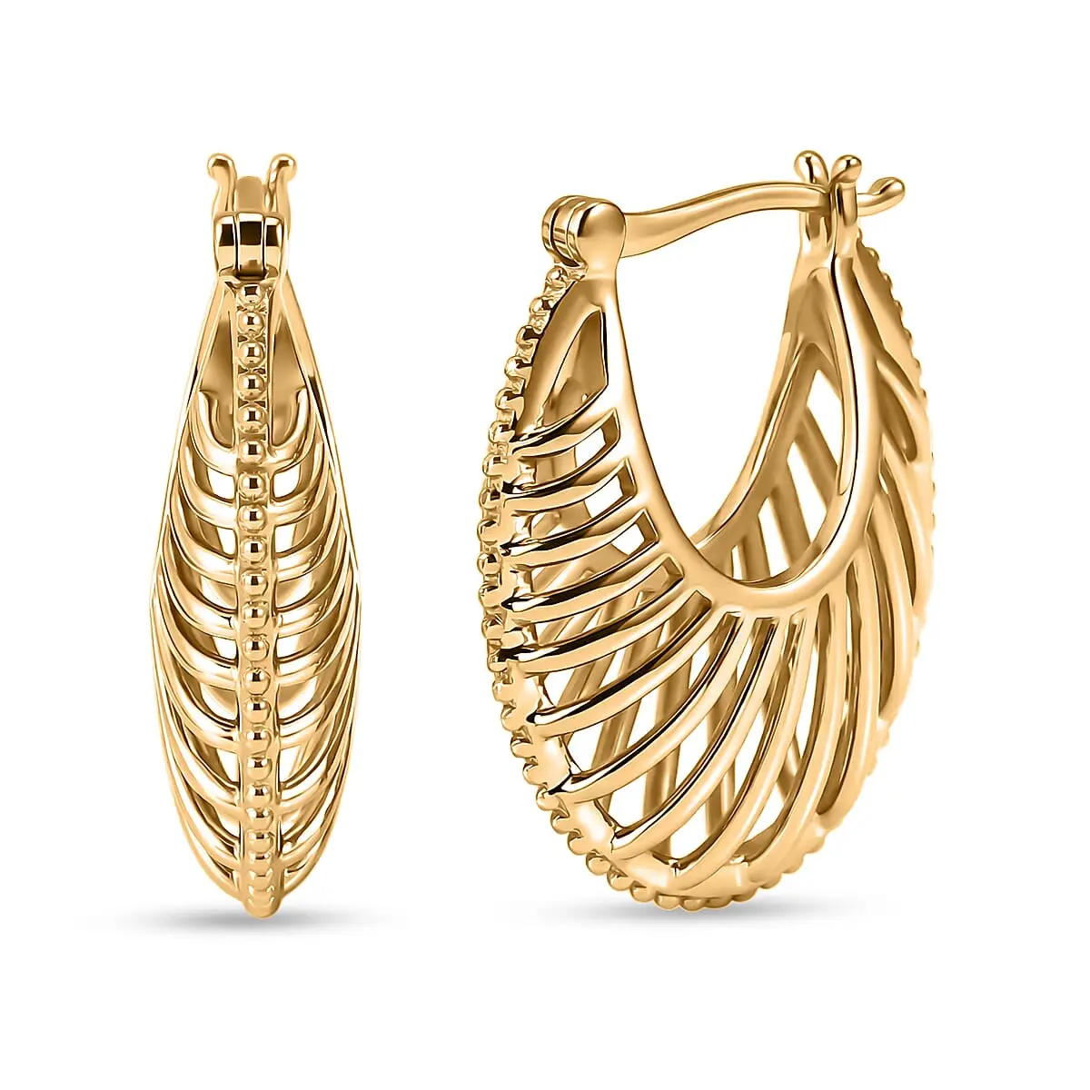 EverTrue Bronzella Collection Basket Earrings in 18K YG Plated Bronze