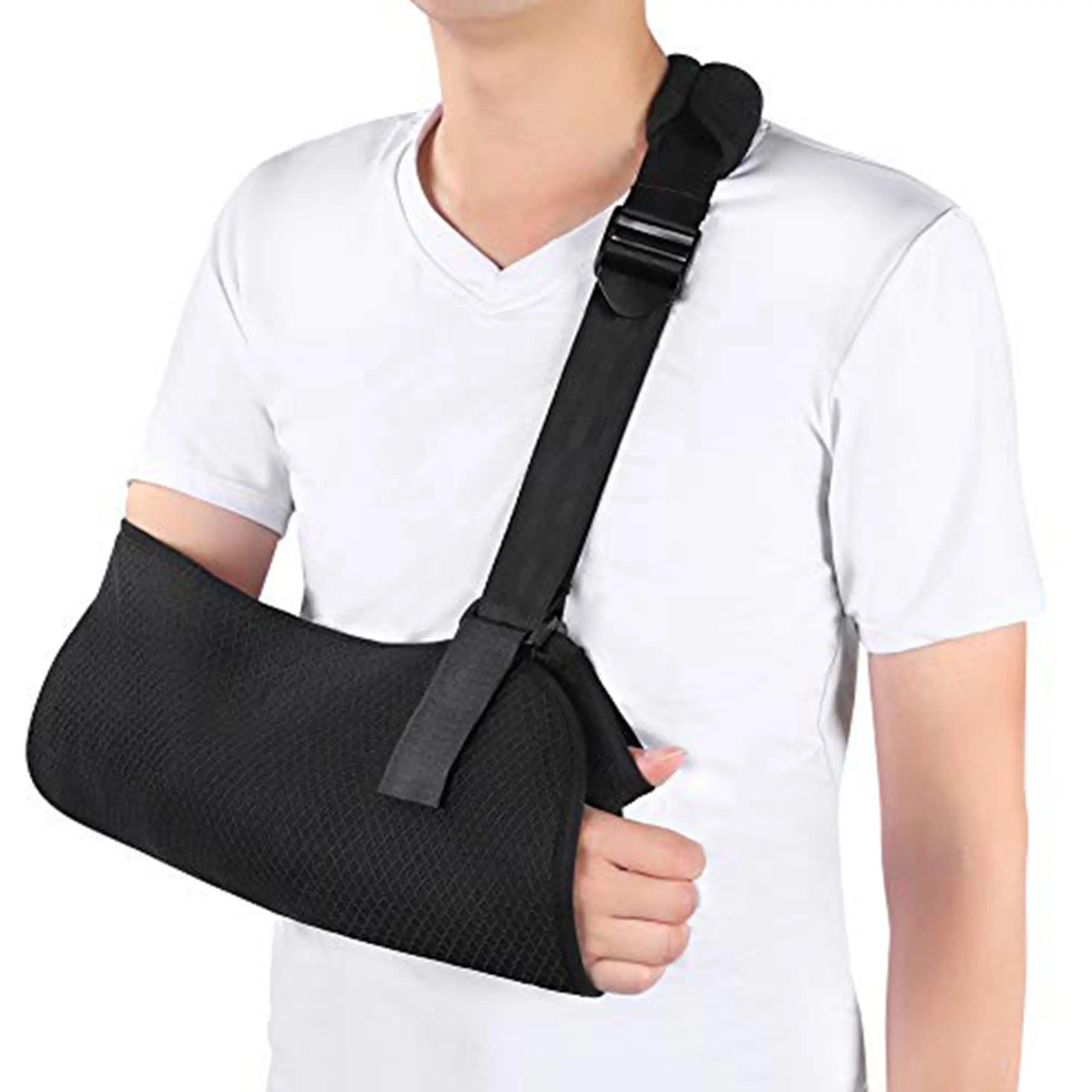 Breathable Mesh Arm Sling, Adjustable Shoulder Straps, Shoulder Brace, Shoulder Reliever, Unisex Adult Support Band, Left and Right Hand Compatible, Comfortable and Durable