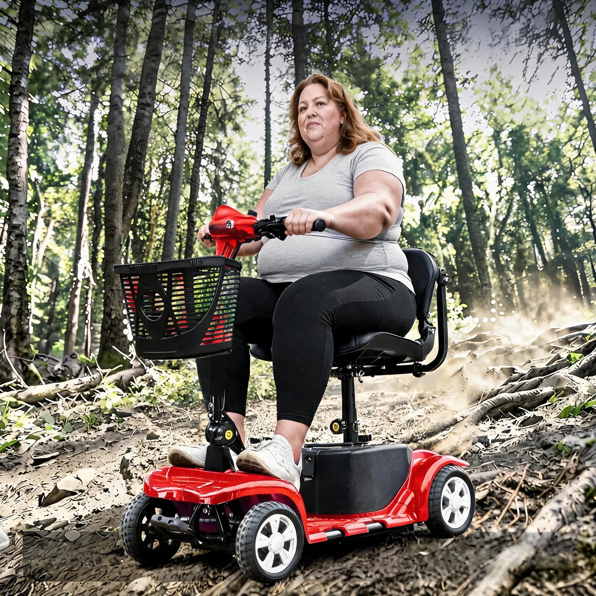 Four-wheeled mobility scooter