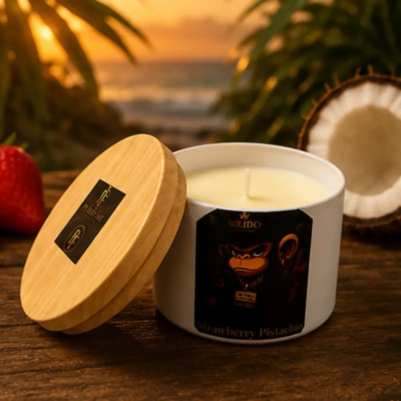 Strawberry-Pistachio Scented Candle, Sweet Fragrance, Indoor Home Decor Home Supply