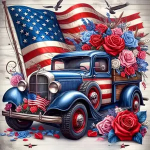 Pickup Truck Pattern DIY Diamond Arts Colorful Painting Kit without Frame, DIY 5D Diamond Arts Colorful Painting Kit, Wall Art Decor for Home