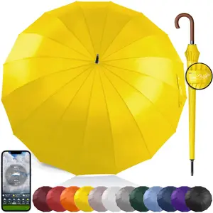 Windproof Large Umbrella for Rain 54 Inch Automatic Open for 2 Persons Wind Resistant Big Golf Umbrellas for Adult Men Women Classic Wooden Handle Fast Drying  16 Ribs Travel 120cm