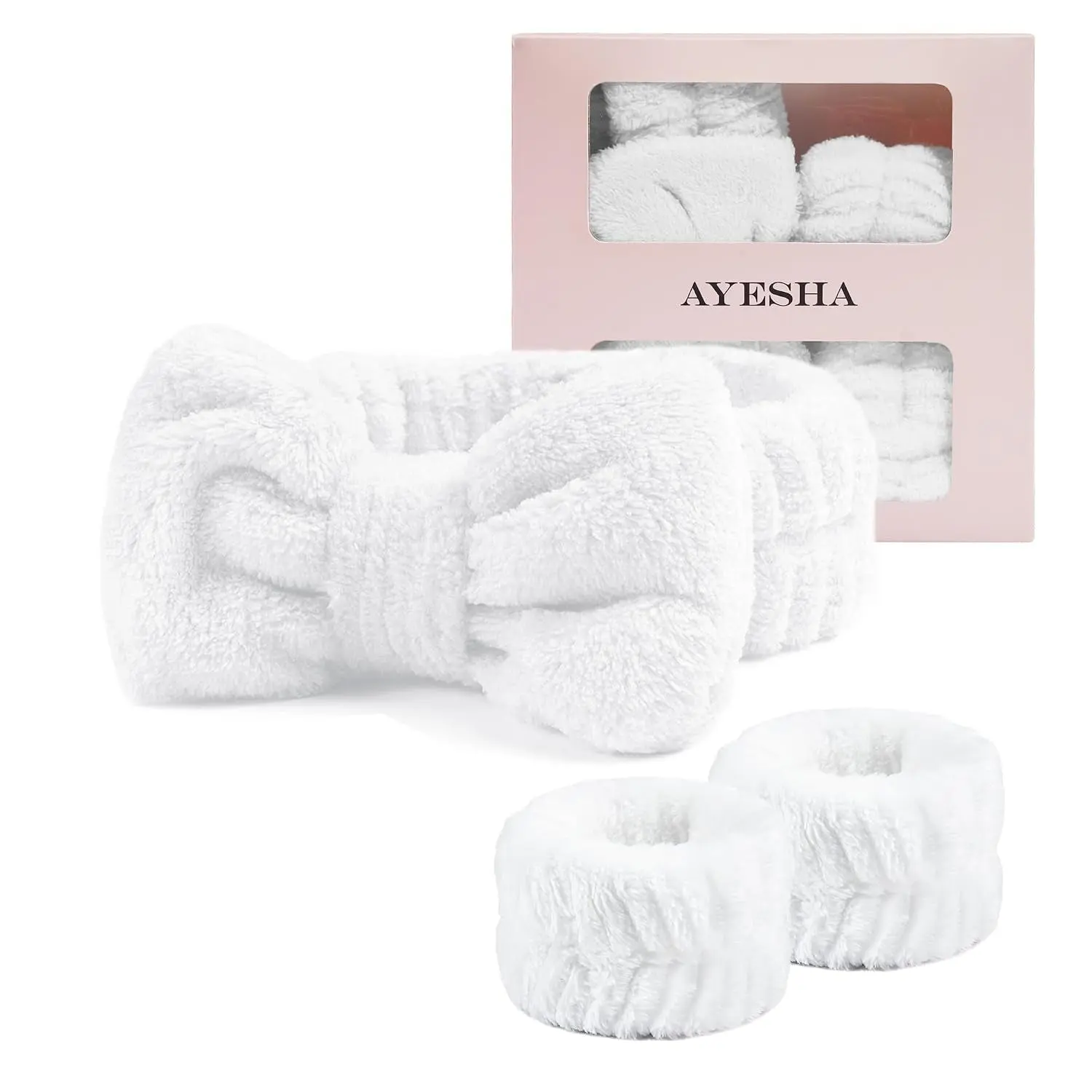 Spa Headband and Wristband Set for Washing Face Skincare Makeup | Soft &Ultra-Absorbent| Non-Slip for Beauty Routines & Self-Care | Great Skin Care Gifts for Women