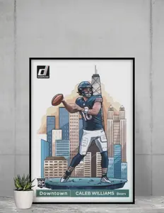 Donruss Caleb Williams 2024 Rookie Downtown 12x17 Poster Chicago Bears