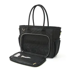 Women's High-Capacity Leather Tote Bag for Teachers, Adjustable Waterproof Zip-Closure Tote with Organized File, Photo Album and Gift Book Cover Storage