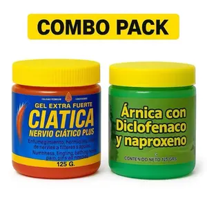(COMBO PACK) Ciatica ointment Extra Fuerte Nervio + Arnica a con diclofenaco y naproxeno Ciatico Plus 125 Healthcare Skin Repair Moisturizers Comfort Moisture Cosmetic Blend Herbal Intensive Soothing Hydrating Moisturizing