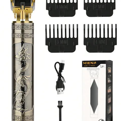 DEBARK Professional Cordless Hair Trimmer - Cordless Clippers with T-Blade Smooth Cut, 6.02 x 1.65 Inches Ergonomic Lightweight USB Charge Groomer, Copper Core High-Speed Motor, Removable Rinseable Head for Men's Beard & Hairline Detailing