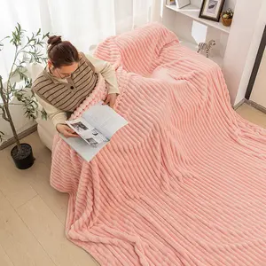 [Spring Glow Up]GentleSoft Cozy Blanket-Patio Furniture Decor,Classic Stripe Pattern, Ideal for Bed,Couch, Travel,Camping, All Seasons,Home Bedroom Decor office warm fuzzy bedding warming sofa cover