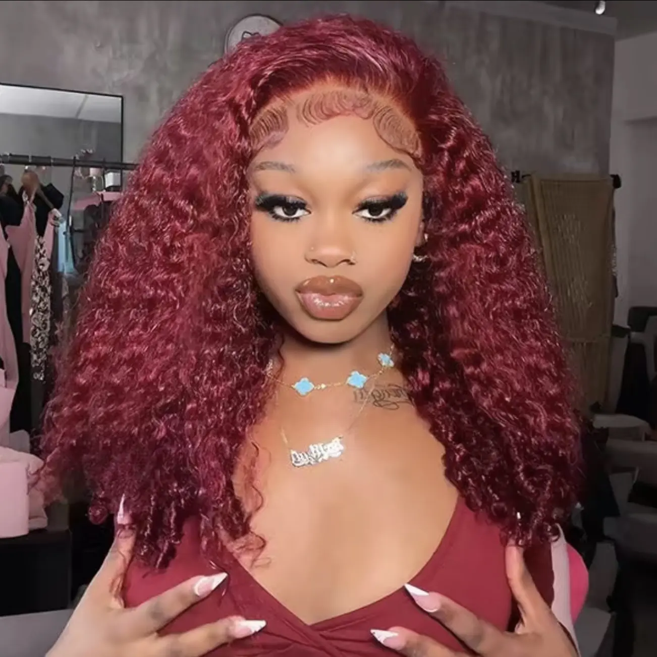 [NEW ARRIVAL] ISEE HAIR New In 13x6 Wear Go 99J Burgundy Burmese Curly Glueless Wig Lace Front Wig Real Ear To Ear With Invisi Draw-string Wig #SohoChic