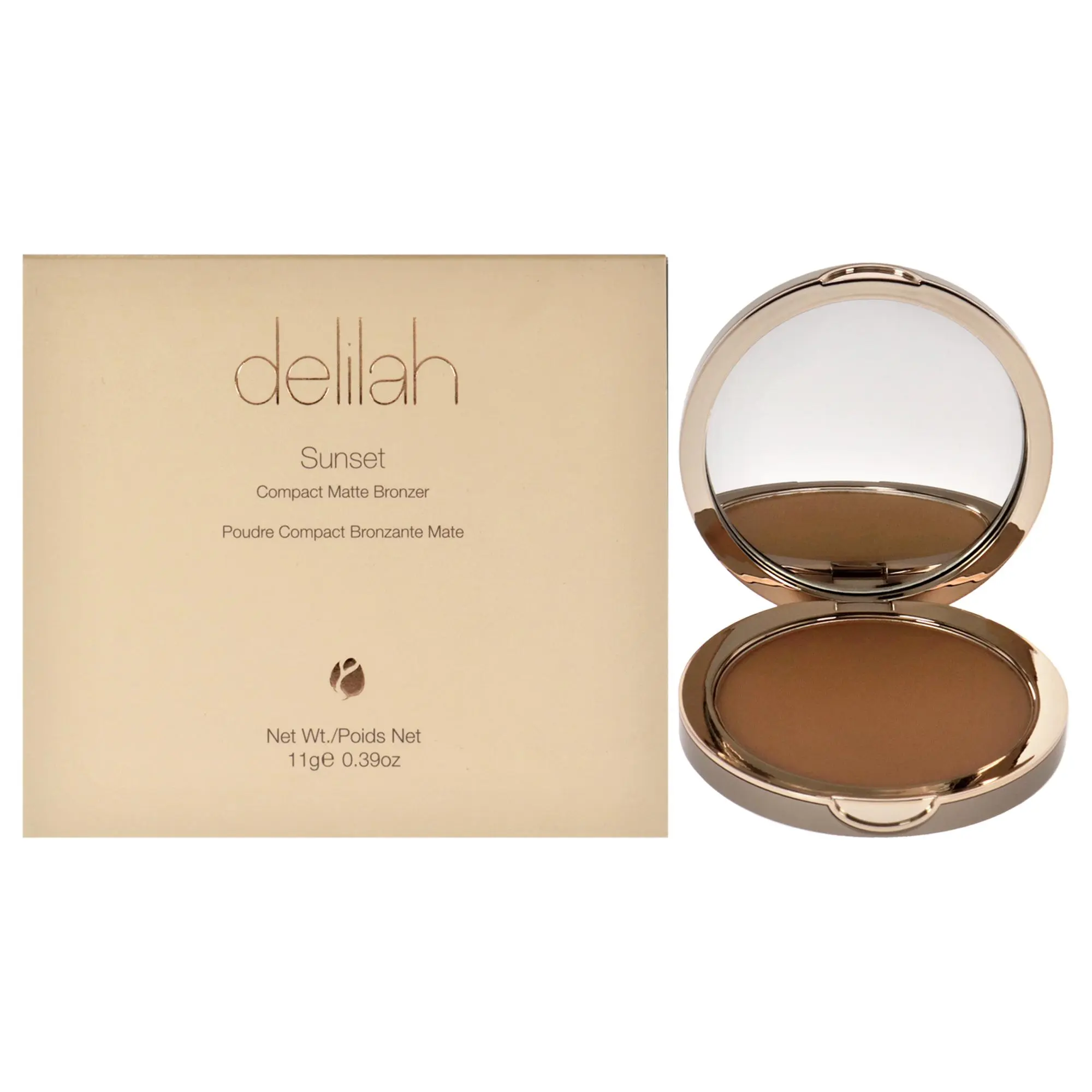 Delilah Sunset Compact Matte Bronzer - Medium Dark, Women's Makeup with Natural Look, 0.39oz, Easy Apply, Portable Size
