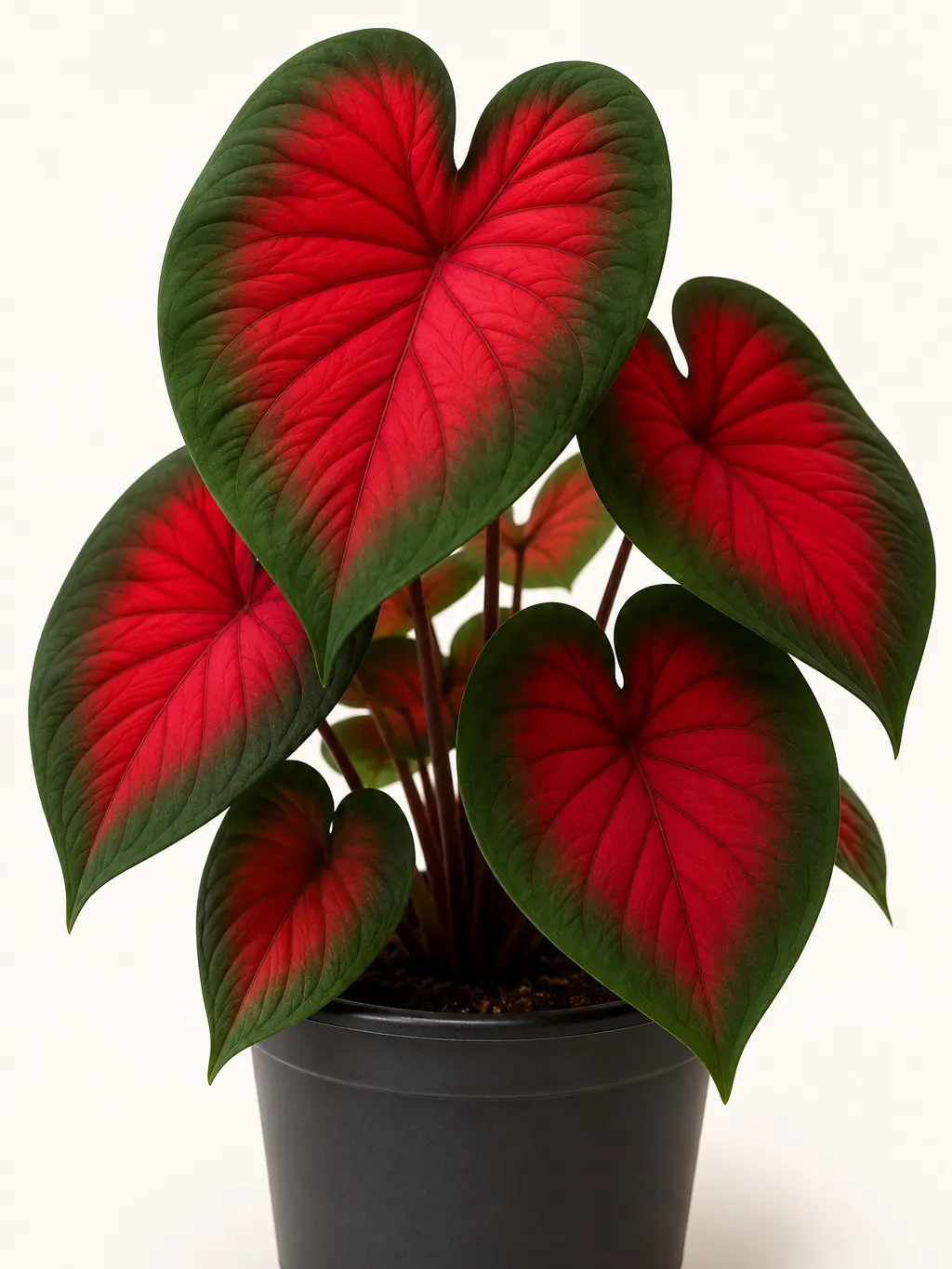 2 Royale Flush Caladium Bulbs – Bold Red & Pink Fancy Leaf Tropical Foliage – Shade Garden & Container Plant – Easy-to-Grow Summer Bulbs