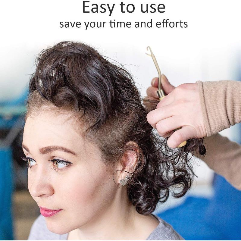 13 Pieces Tool Set, Includes 5 Pieces Latch Hook Crochet Needles, 3 Pieces Dreadlocks Crochet Hook and 5 Pieces Locking Hair Extensions Tool for Locs, Sisterlocks, Easyloc Hair Haircare Heatless