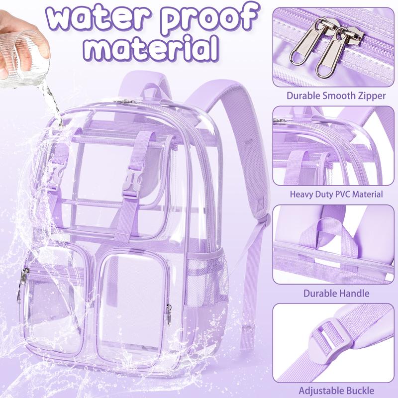 Product Introduction of Fimibuke Waterproof Clear Backpack 3PCS Set with Lunch Box & Pencil Case – Lightweight School Backpack Stadium Approved for Elementary, Middle & High School Students TikTokShopBacktoSchool 15