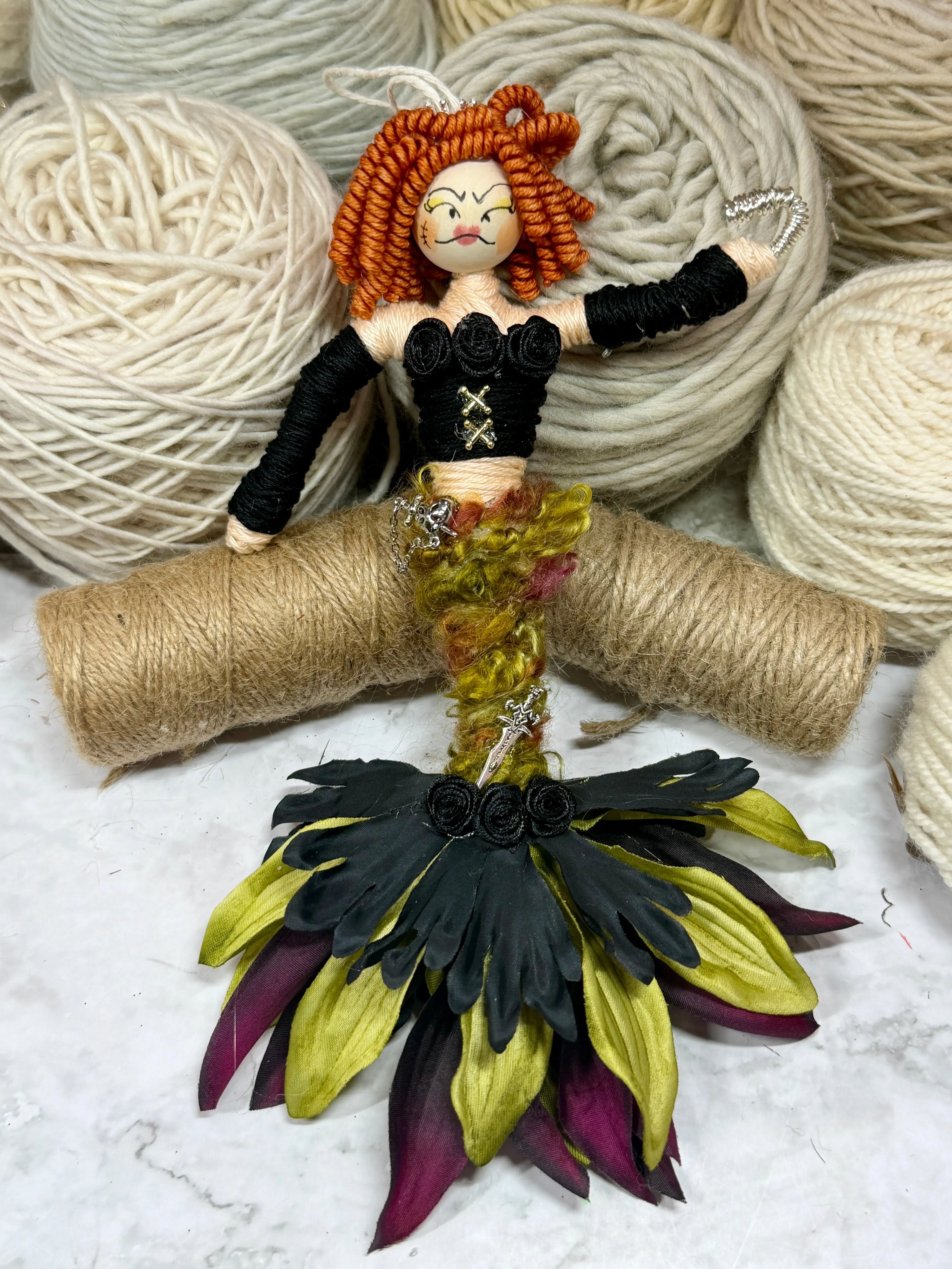 Thora Ironhook Pirate Mermaid | Handmade Collectible Art Doll