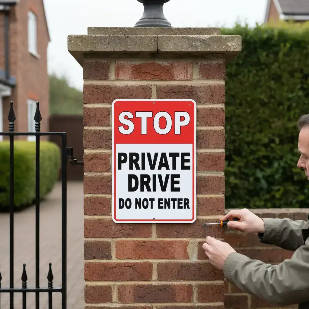 Custom Aluminum Stop Sign Do Not Enter Warning Private Property Road Sign for Home Driveway and Garden Security Yard Sign Metal Sign