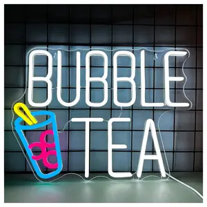 Sign Illuminated Bubble Tea Neon Sign Light Dimmable USB Powered For Dining Room Living Room Kitchen Home Personalised Wall Art Decor 31.7cmx25cm