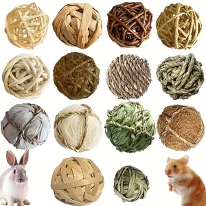 Multifunctional Hay Fun Tool Ball for Small Animals, Durable & Safe Chew Toy, Boredom Relief & Dental Health, Hamsters, Rabbits, Gerbils