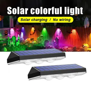 2/4/6/8 Counts Solar Fence Light,Outdoor Solar Wall Light, IP65 Waterproof Solar Deck Light for Railing Wall Deck Fence Solar Landscape Lights Festive Courtyard Atmosphere Lights, Solar Patio Lights, Solar Garden Lights