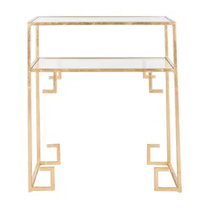 Safavieh Berdine Glass Top Greek Key Table