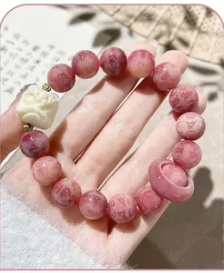 Floating Flowers Green Carvings Bodhi Roots Bracelets for Men Women Six Character Proverbs Cultural Toys Buddha Beads Prayer Beads Jewelry Hand Chains 18cm Size - Jewellery
