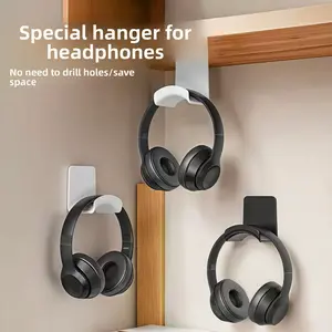 Wall-Mounted Under-Desk Headphone Holder